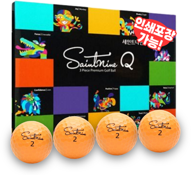 세인트나인 Q 3피스 골프공 컬러별, 오렌지, 1세트