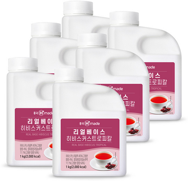 흥국 리얼베이스 히비스커스 트로피칼 1kg (냉장), 6개