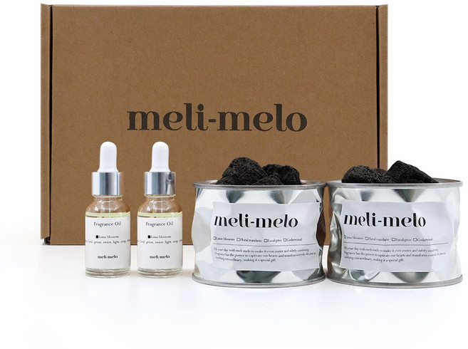 멜리멜로 클래식 스톤 디퓨저 실내 방향제 실버 2set, 2개, 15ml, 라임블라썸
