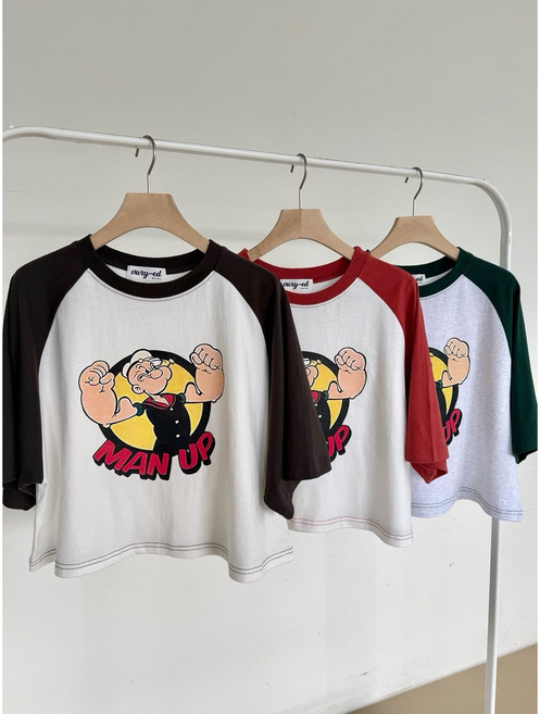 매트한핑크 데일리 업나그랑TS 크롭 티셔츠 레트로무드 세미크롭 일상 여행룩 루즈핏 트렌드