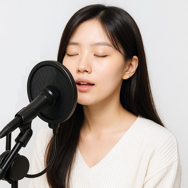 마이크 팝필터 2중 메쉬 플렛시볼 조절형 방송 보컬용 팝필터, 1개