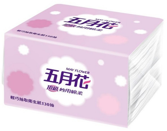 五月花 妙用綿柔抽取衛生紙 130抽, 1個, 單包130抽-一單最多36包
