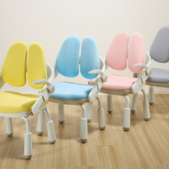 루나랩키즈 초등학생 어린이 의자 집중력 바른자세 크레용, 핑크 (크레용) + 커버, 1개