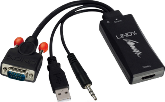 LINDY VGA轉HDMI 轉接器 1080P 支援1920x1200 38183, 1個