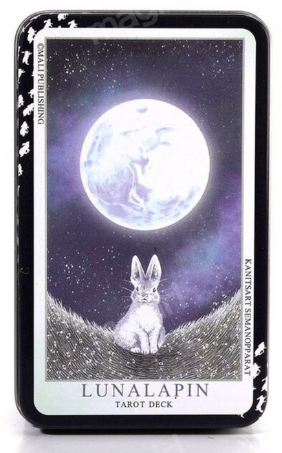 타로카드 토끼 데크 틴 박스 도금 가장자리 점술 카드 게임 영어 카드, 루나라핀 타로, 1개