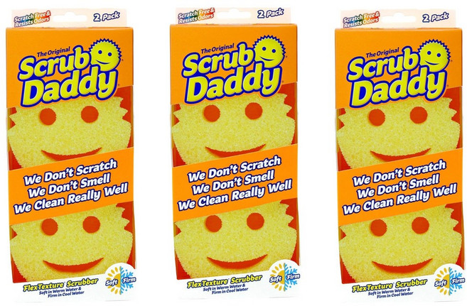 스크럽 대디 ‎SD2OS 스마일 스펀지 옐로우 2개입 3팩