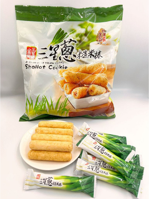 宜蘭山嵐 台灣美食全記錄 三星蔥糙米捲 鬆酥餅乾 適合長輩孩童與聚會零食, 1個