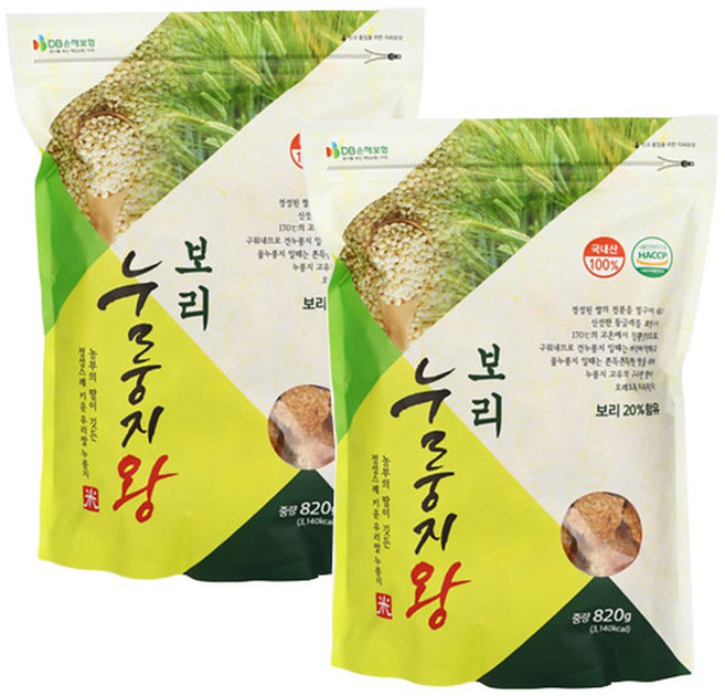 배송 쌍지뜰 보리누룽지왕 820gx2봉 국내산 누룽지 식사대용, 820g, 2개