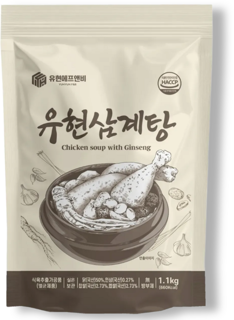 [상온] 유현삼계탕 보양식 대용량 웅추닭, 1개, 1.1kg