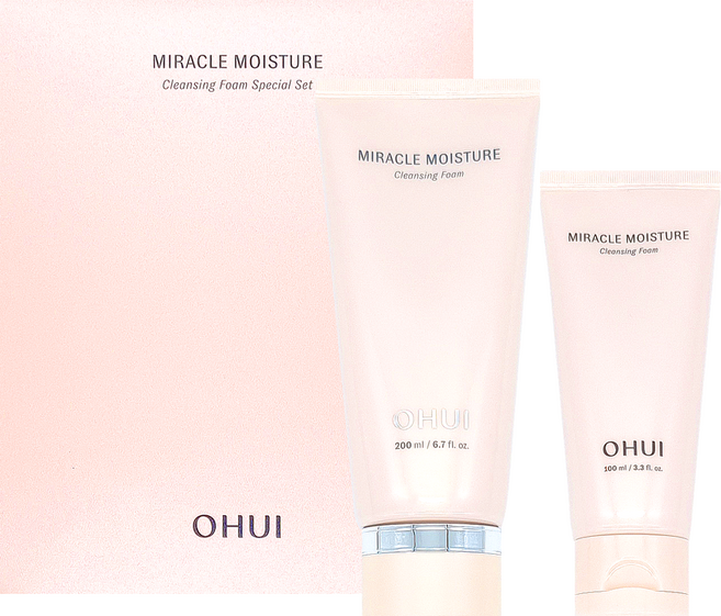 오휘 미라클 모이스처 클렌징 폼 세트 (200ml+100ml), 1세트, 300g