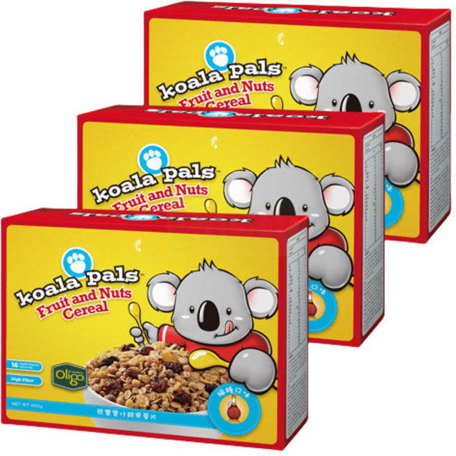 koala pals 熊寶寶什錦果麥片 High Fiber 16 Minerals, 1個, 熊寶寶什錦果麥片10包*3盒
