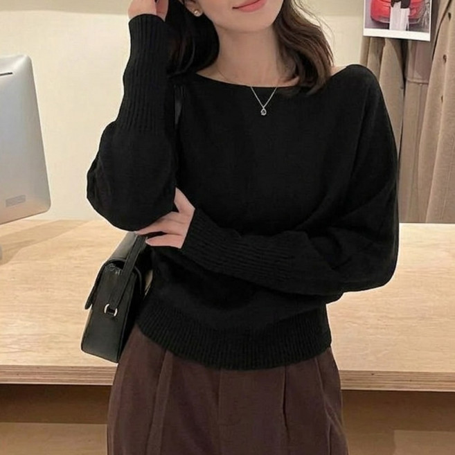 베르슈어 벌룬 소매 보트넥 니트