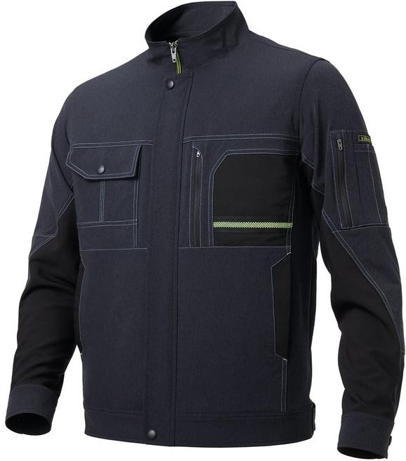 지벤 ZB-J2005 세트 상의 다양한 포켓 편안한 활동성, MELANGE BLACK, 1개