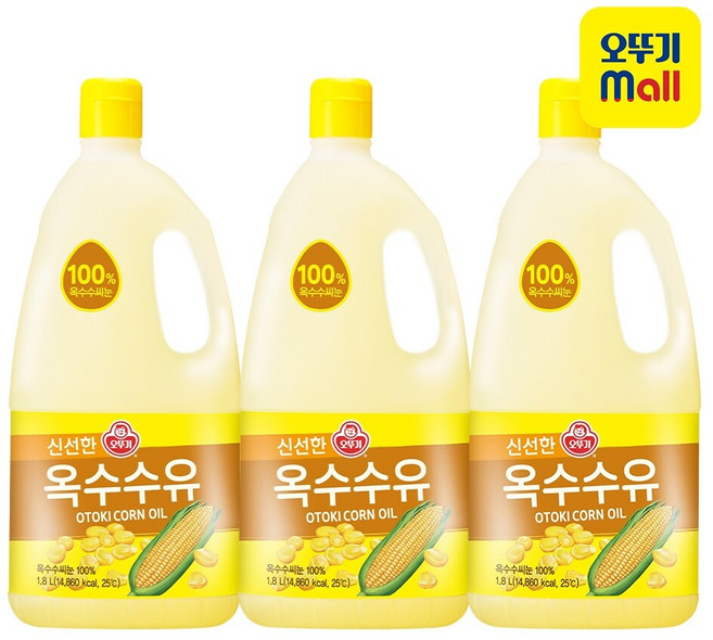 [본사직영] 오뚜기 옥수수유 1.8L 3개