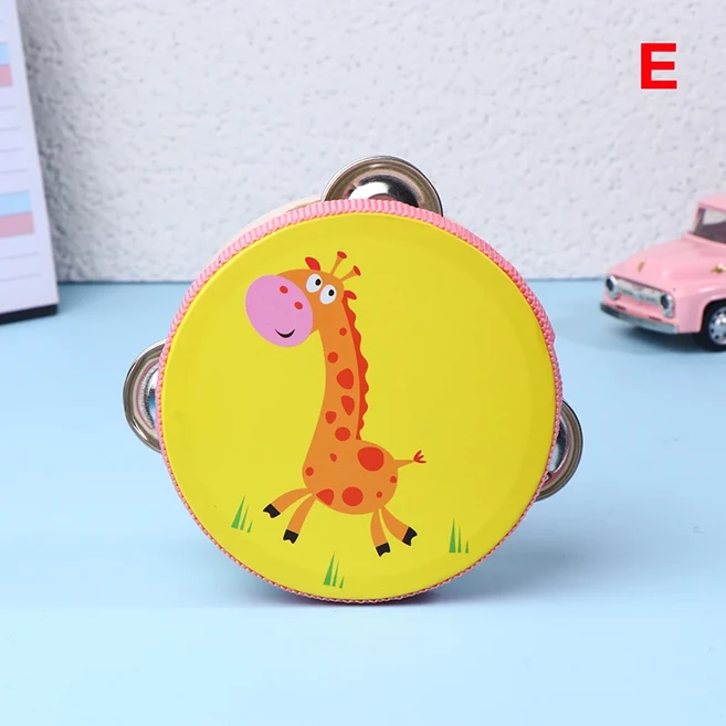 쿠쿠스토어 10CM 나무 탬버린 드럼 벨 수동 악기 교육 교구 어린이 게임, 02 E