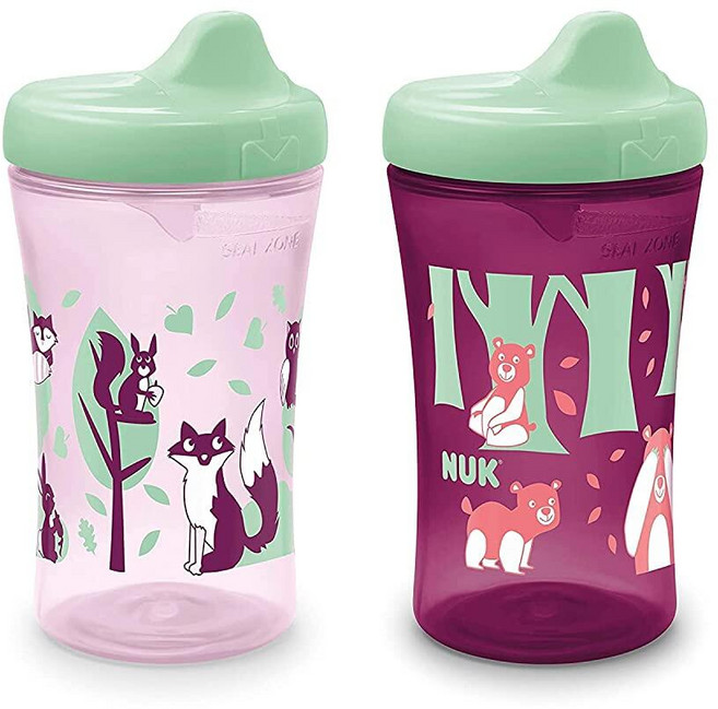 NUK 하드 스파우트 시피 컵 하이드 앤 시크 여아 2팩, NUK 하드 스파우트 시피 컵, 하이드 앤 시크, 여아