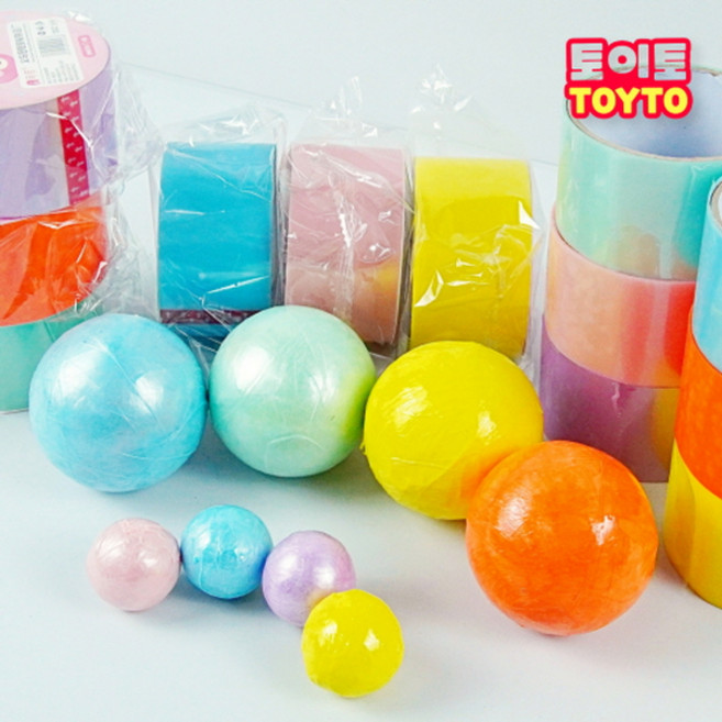 테이프볼 만들기 4.8cm 1개 랜덤발송 테이프공 만들기 찐득볼 테이프공 실리콘테이프