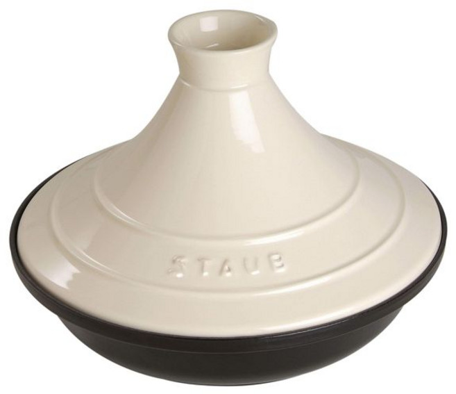 스토우브 Staub 타진 냄비 아이보리 28cm 주물 법랑 냄비 IH 대응 일본 정규, 1개, 29.3cm