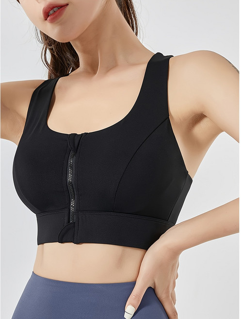 지퍼 앞클로징 하이서포트 스포츠 브라