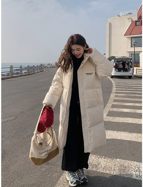 POMTOR 겨울 루즈핏 경량 롱 패딩 집업 여성 점퍼 자켓 아우터