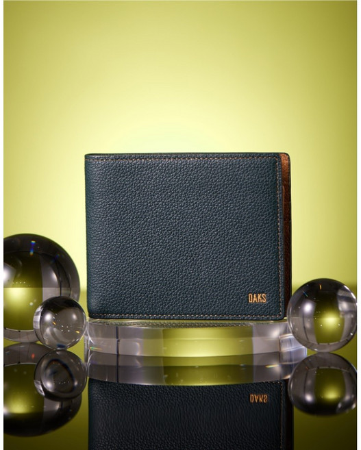닥스 [반지갑][SOFT TWOTONE][소프트 투톤] 카키 브라운 컬러 콤비 DAKS 로고 YMDBWA6E703K2