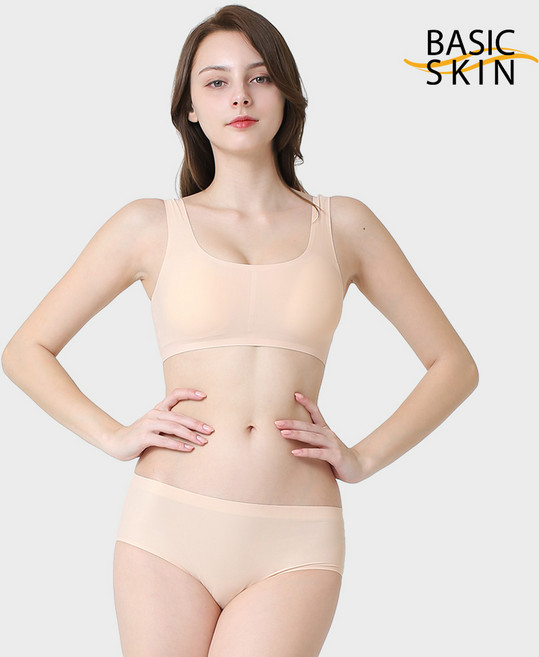 베이직스킨 BEE-T254A 여성인 U백 심리스 브라팬티세트 브라렛
