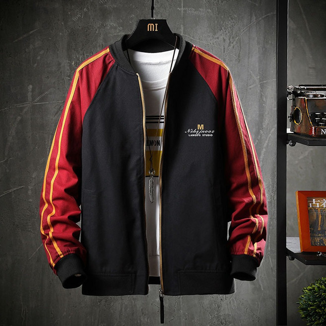 飛行外套 - 台灣現貨防風立領夾克 MA1拼接撞色棒球外套 簡約素面男生外套
