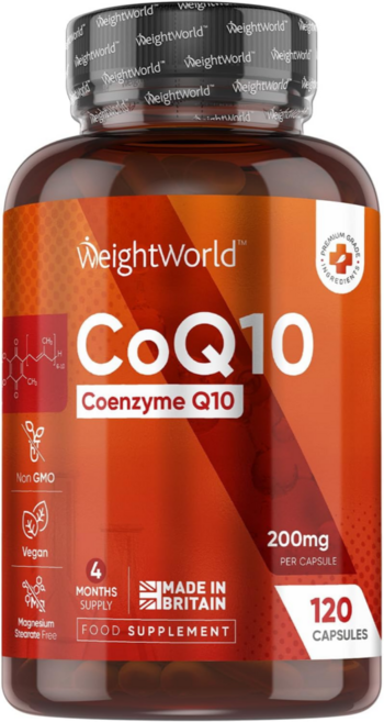 WeightWorld 영국 CoQ10 코엔자임10 Q10 200mg 마그네슘 고흡수 비건 120정, 1개
