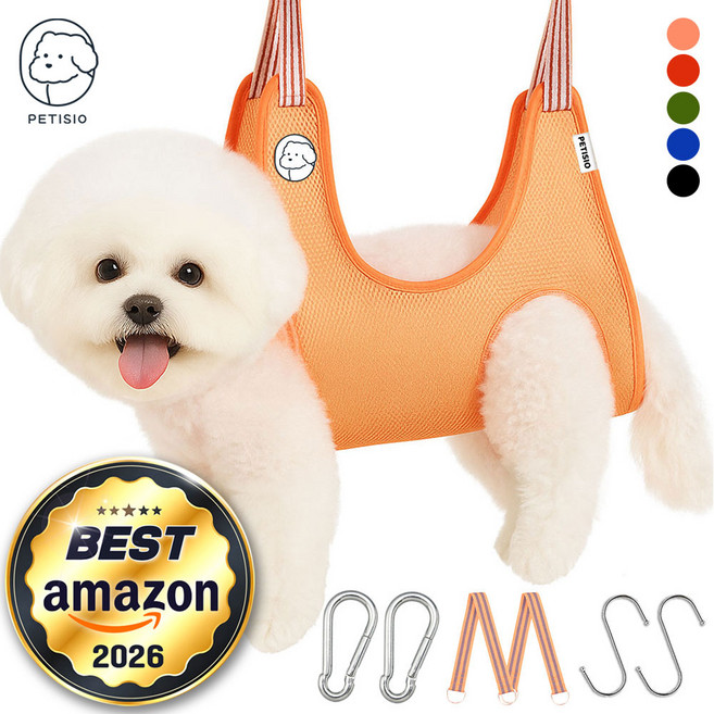 쁘띠시오 강아지미용거치대 고양이 애견 강아지 미용 발톱 발톱깎이 해먹 테이블 거치대 의자, 1. 핑크, 1개, XS