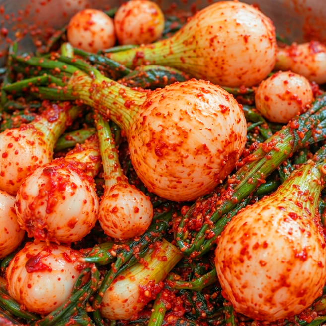 [당일제조] 국산 전라도식 양파줄기김치 바로담근 신선한 맛, 1kg, 1개