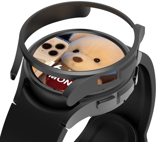 로랜텍 바디 프레임 하드커버 스마트워치 케이스, 블랙, 1개