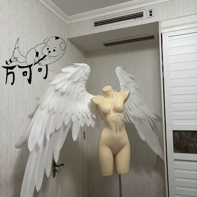 대형 천사 날개 장식 의상 촬영 무대 소품 공연 완드 깃털 매직, 1개, E. 두꺼운 버전이라고 해서 무게가 더 나가는 건 아니