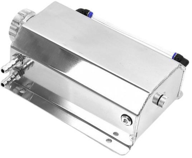 2L 냉각수 라디에이터 오버플로우 탱크 수준 확인 가능 사각형 확장 엔진 오일 캐치 캔 자동차 액세서리