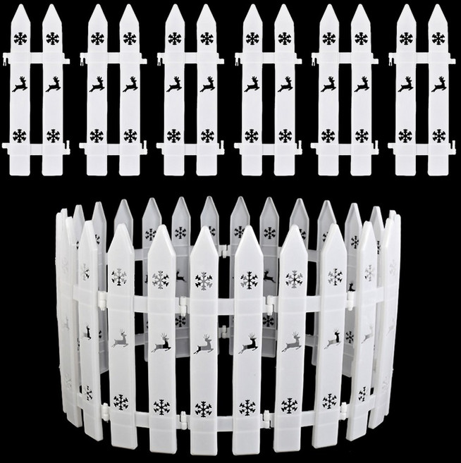 10 20 30PCS 하얀 DIY 장식 테두리 스커트 울타리 피켓 트리 라이스 크리스마스 눈송이 스플