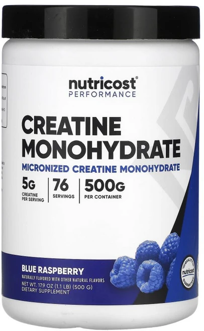 Nutricost 크레아틴 일수화물 블루 라즈베리 500g 1.1lb 2개 운동 능력 - 쿠팡