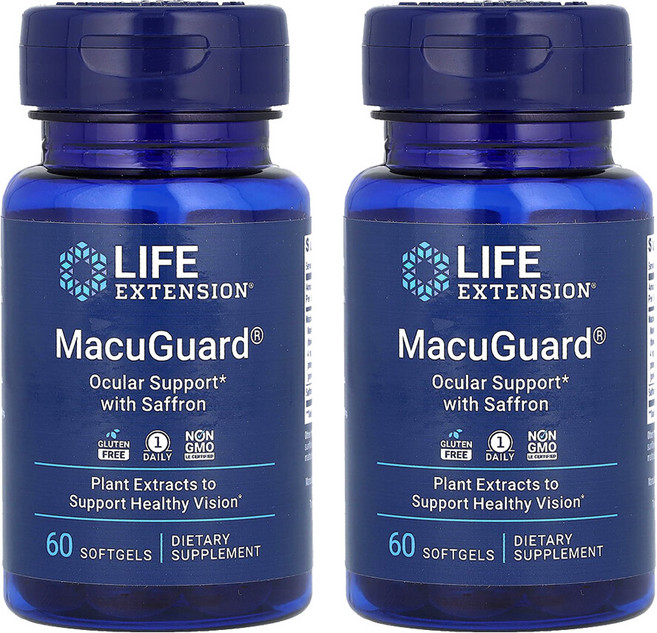 라이프 익스텐션 마쿠가드 오큘라 사프론 Life Extension MacuGuard Ocular Support Saffron 60정 2개