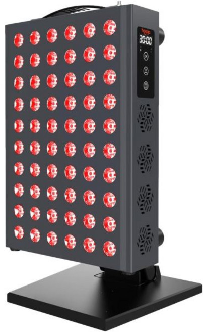 Hooga 레드 라이트 테라피 패널 기기 – 660nm 적색광 및 850nm 근적외선 LED 램프 (얼굴 바디용) 듀얼 칩 LED 타이머 높이 조절 스탠드 PRO300