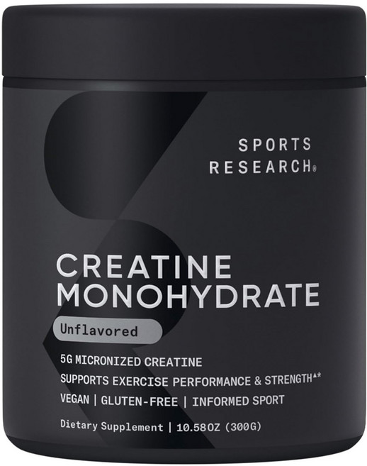 SPORTS RESEARCH 一水肌酸粉 無味, 1罐, 300g