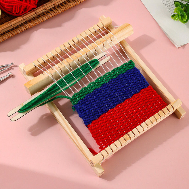미니 위빙틀 직조기 뜨개실 직조틀 초보자 입문용, 미니 직조기 작업대 - 07