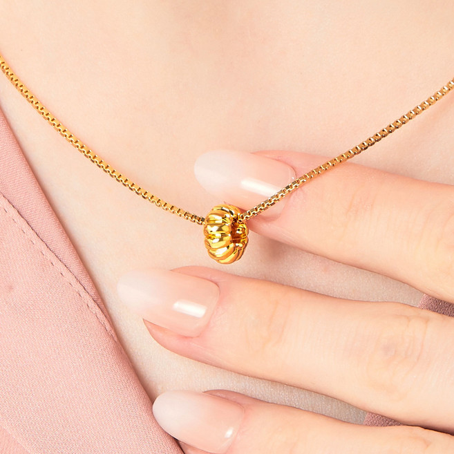 [러브넛] 24K골드 순금 호박 펜던트 여성 데일리 미니멀 심플 펜던트+18K GP 목걸이 체인 선물