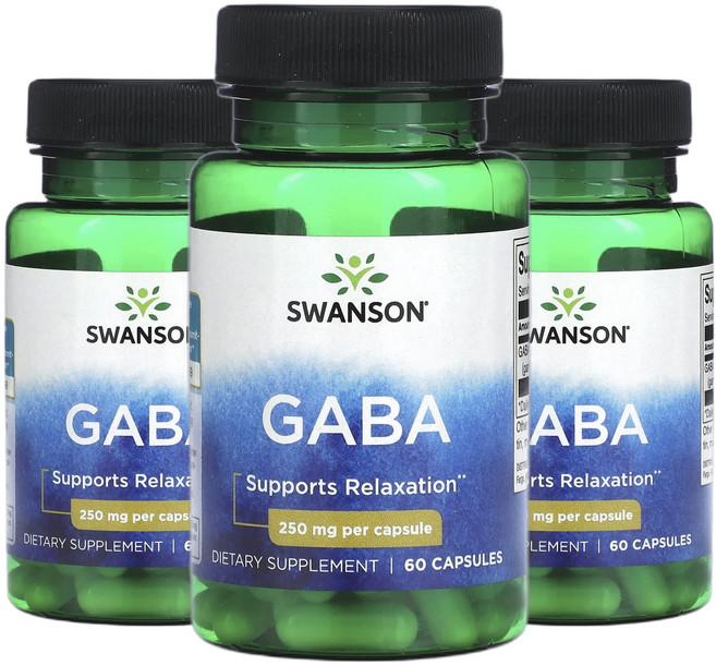 스완슨 가바 250 mg 60캡슐, 3개, 60정