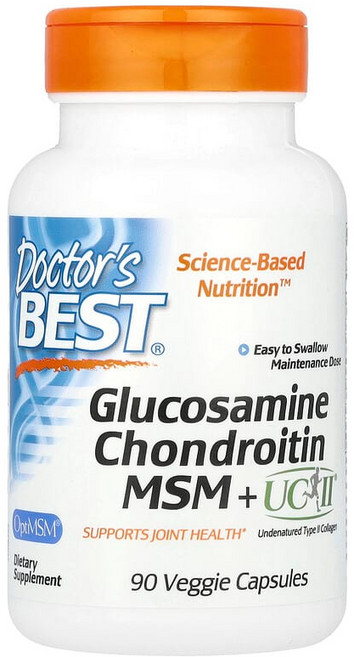 Doctor's Best 글루코사민 콘드로이틴 MSM + UCII® 베지 캡슐 90정 DRB-00592, 1개