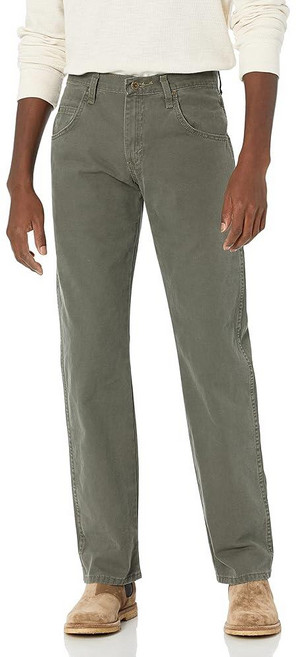 Wrangler 남성용 Rugged Wear 레귤러 핏 스트레이트 레그 블랙 팬츠 이끼. 46W x 32L