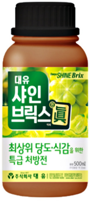 샤인머스켓 샤인머스캣 포도나무 애플청포도 묘목 당도 키우기 재배 방법 비료 영양제, 500ml, 1개