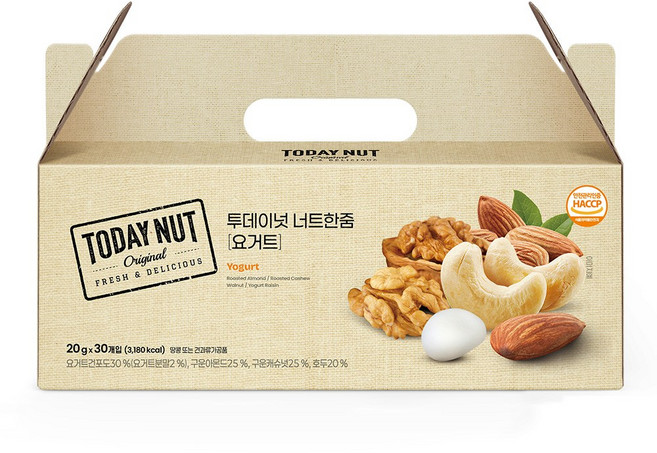투데이넛 너트한줌 요거트 하루견과 선물세트 30개입, 1세트