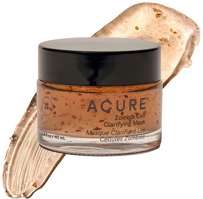 Acure 좀비 셀 클래리파잉 마스크 - 나이아신아미드가 함유된 해독 페이스 마스크 모공 미니마이저 다크 스팟 및 블랙헤드를 위한 페이셜 트리트먼트 각질 제거 스킨케어, Acure 좀비 셀 클래리파잉 마스크 - 나이아신아미드, 1, 40ml - 쿠팡