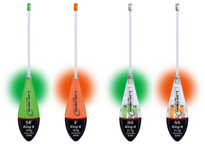찌스 킹 케이 전자 캐스팅볼 던질찌 초원투 볼락 갈치, 킹 K 투명 점등 오렌지, SS, 1개