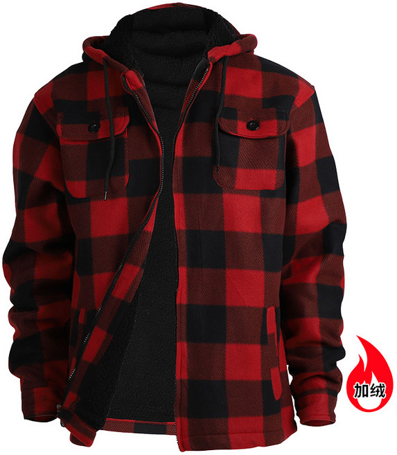 [해외 상품] 아마존 남성 유럽 사이즈 후드티 재킷 청소년 스트라이프 체크 후드티 겨울 기모