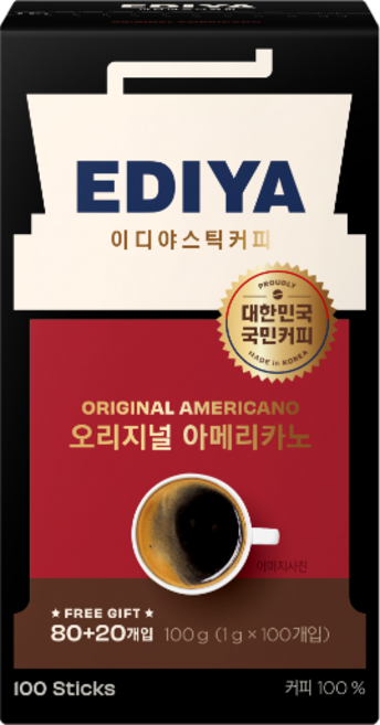 이디야 비니스트 오리지널 아메리카노 원두커피믹스, 1개, 100개입