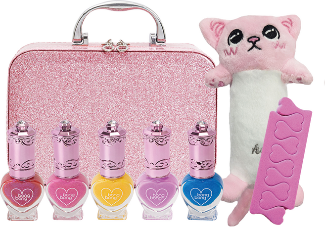 봉봉프렌즈 어린이 유아 스티커 반짝이 메니큐어 5가지 컬러 메이크업박스, 오로라세트, 1세트